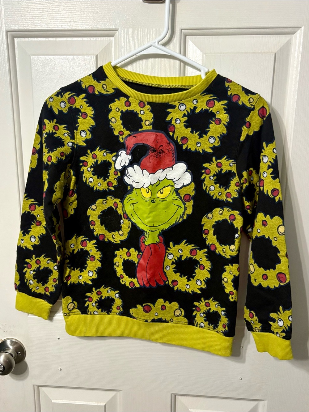 Kids' Grinch Graphic Holiday Sweatshirt - Black & Green
